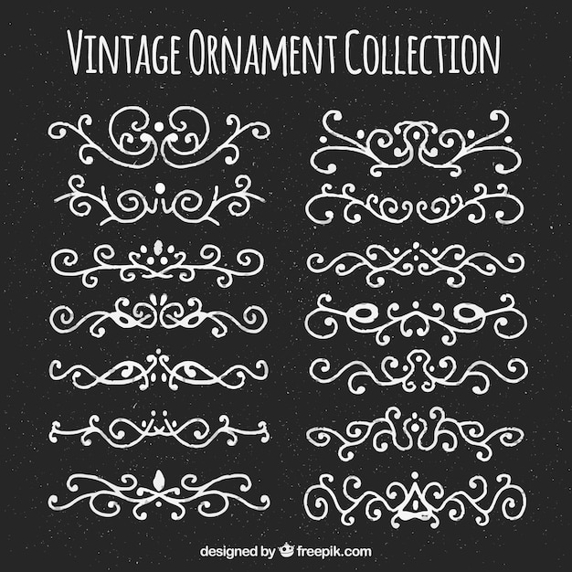 Free vector hand drawn vintage ornament with blackboard style