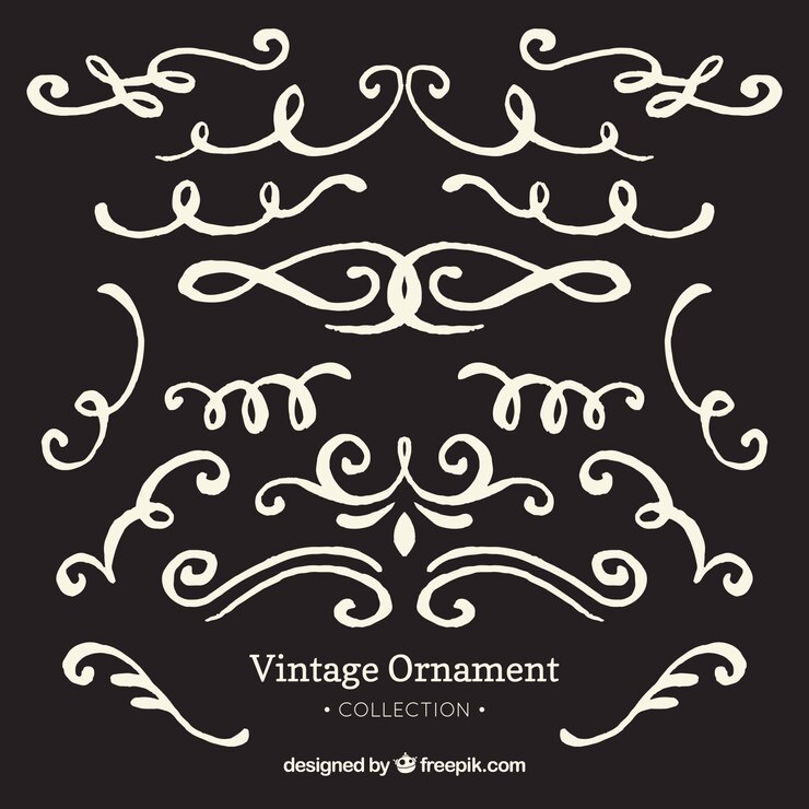 Free Vector hand drawn vintage ornament with blackboard style