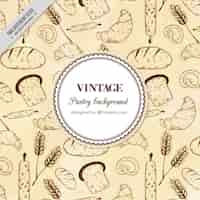 Free vector hand drawn vintage pastry background