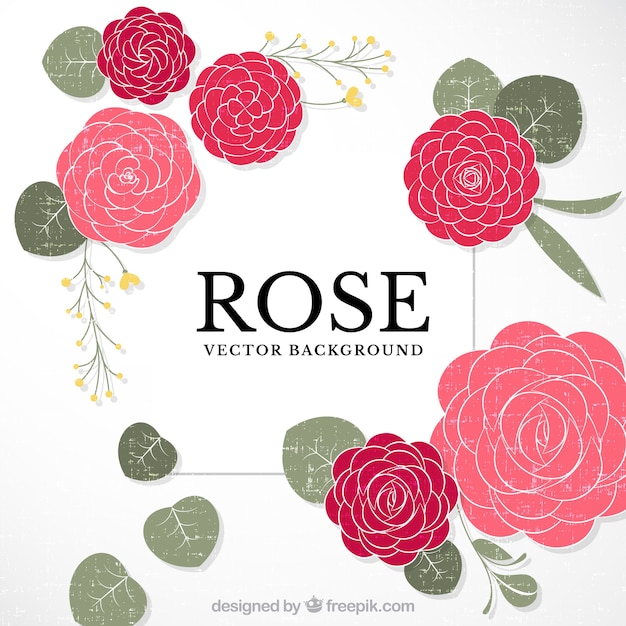Vintage rose disegnate a mano di fondo