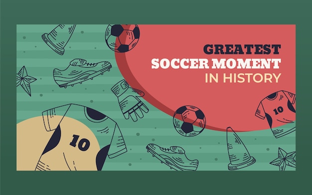 Hand drawn vintage soccer facebook post