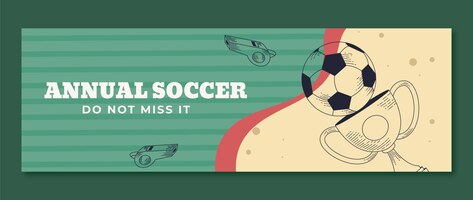 Hand drawn vintage soccer twitter header