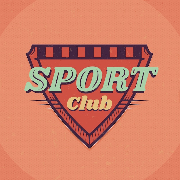 Vettore gratuito modello di logo del club sportivo vintage disegnato a mano