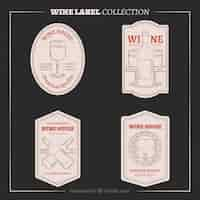 Free vector hand drawn vintage wine labels