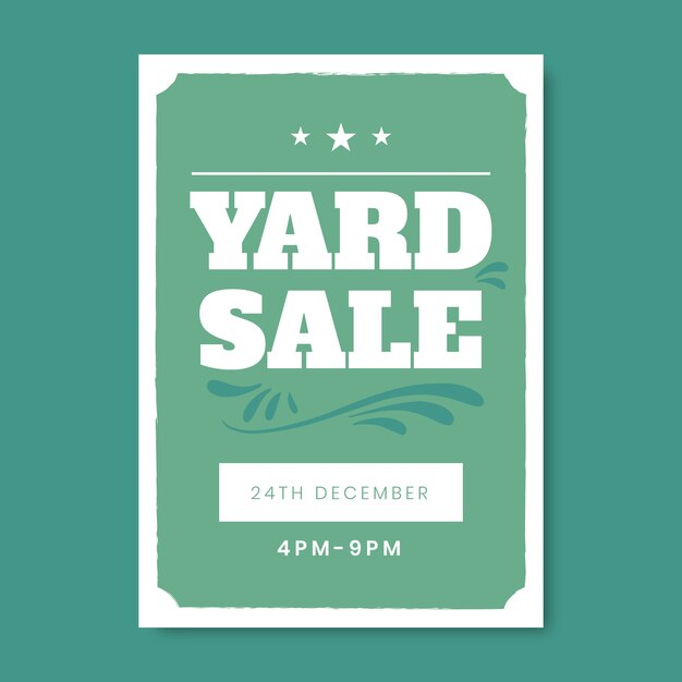 hand drawn vintage yard sale flyer