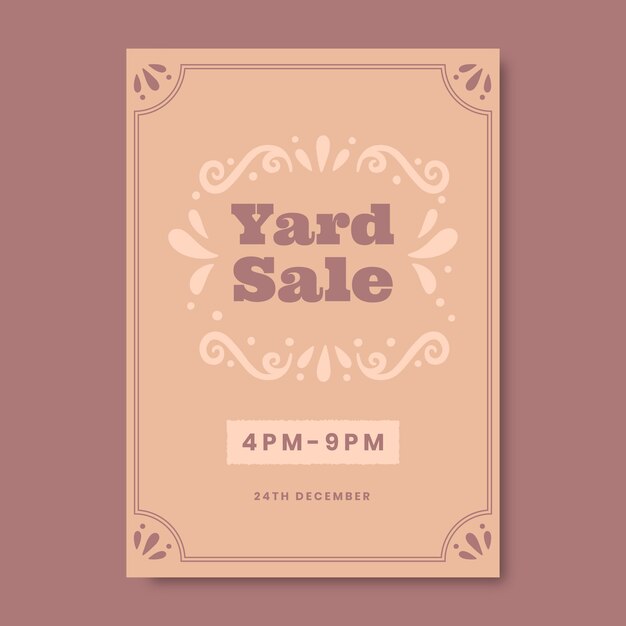 Free vector hand drawn vintage yard sale flyer