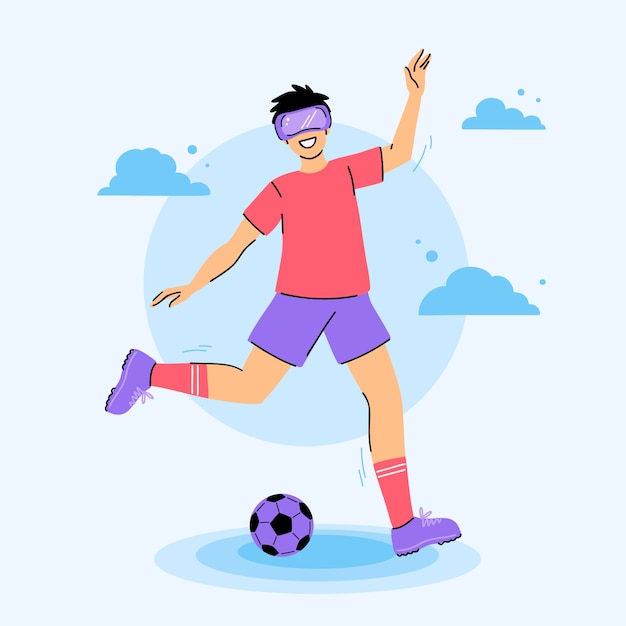 Free vector hand drawn virtual sports illustration