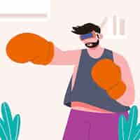 Бесплатное векторное изображение Нарисованная рукой иллюстрация виртуального спорта