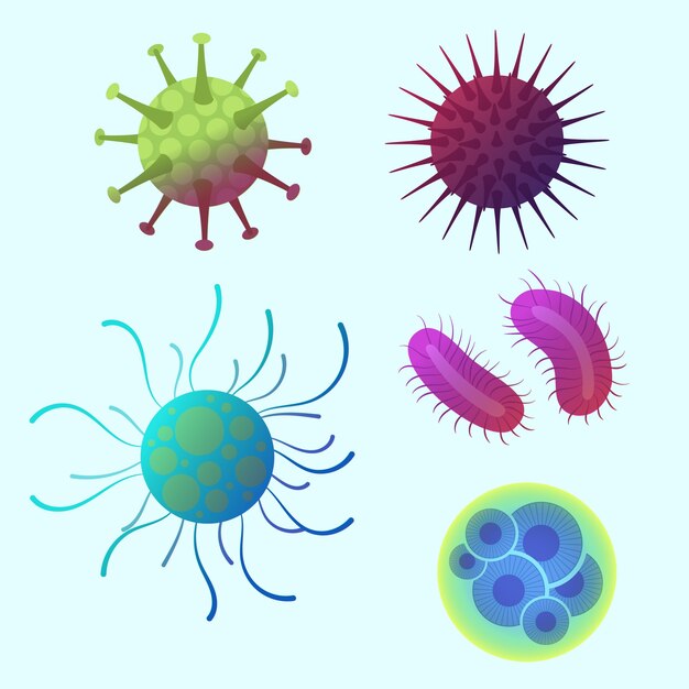 hand drawn virus collection