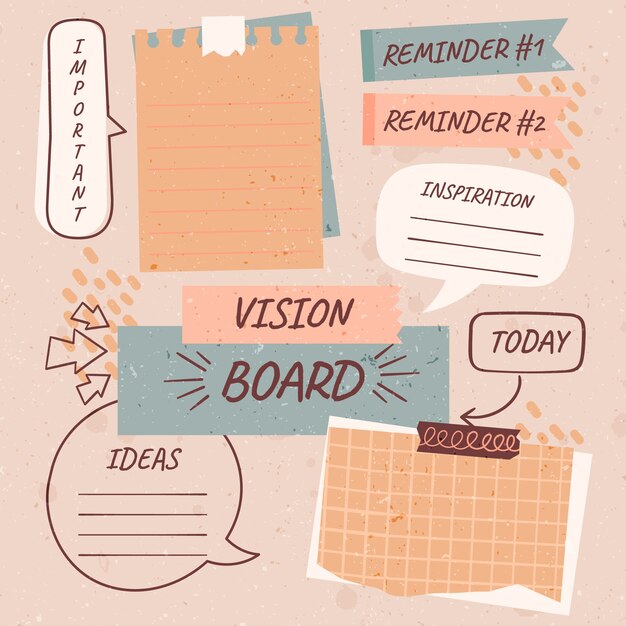 Hand drawn vision board illustration