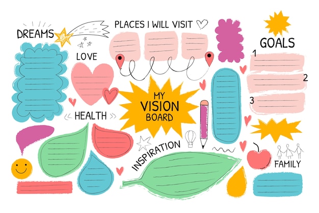 Free vector hand drawn vision board illustration