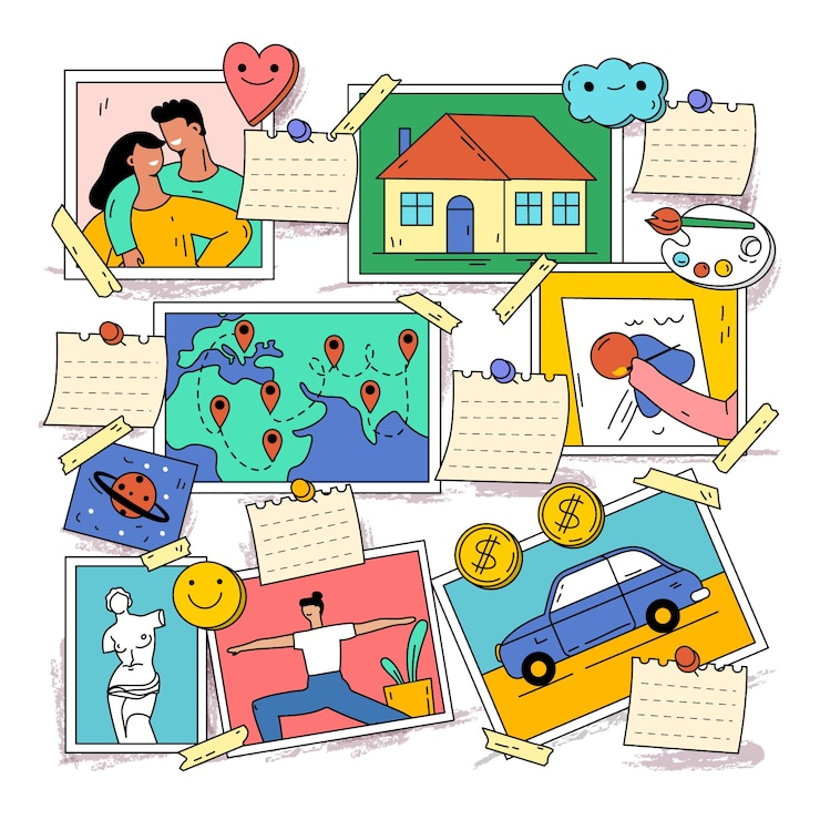 Free Vector hand drawn vision board illustration