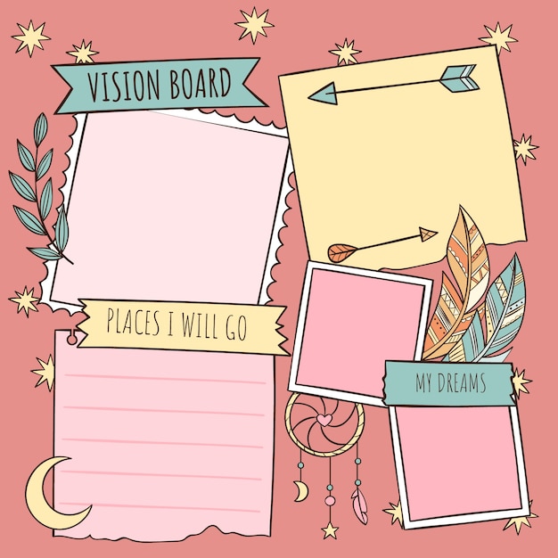 Free vector hand drawn vision board illustration