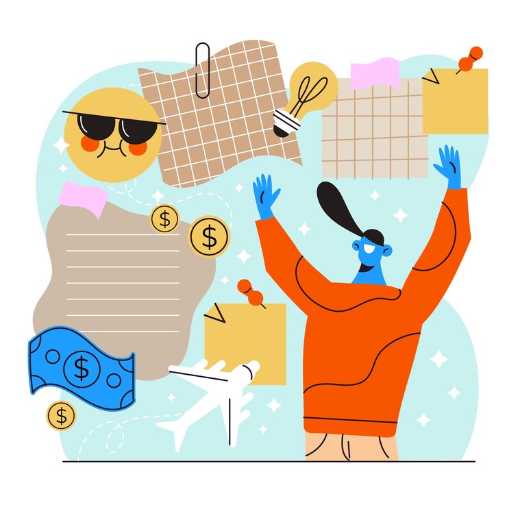 Free Vector hand drawn vision board illustration