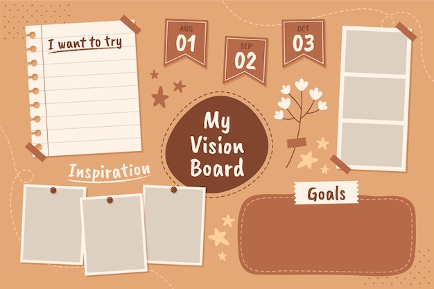 Hand drawn vision board illustration