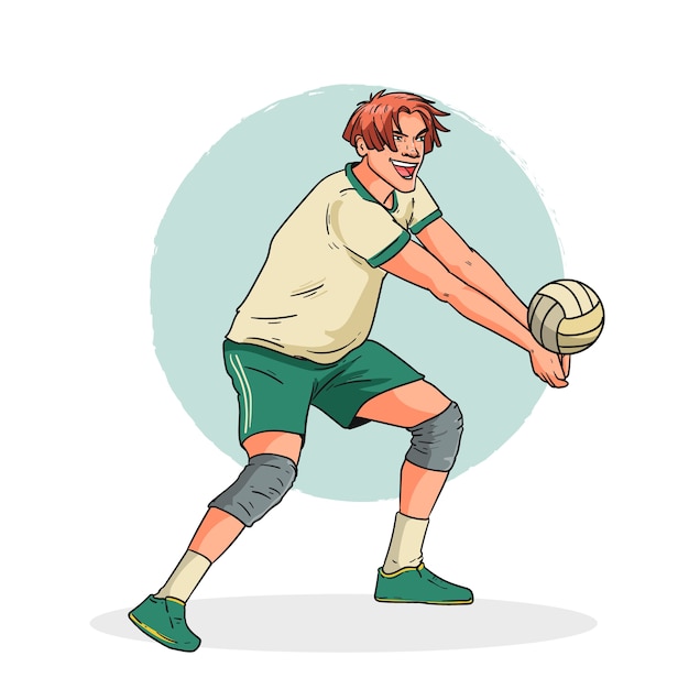 Free vector hand drawn volleyball cartoon illustration