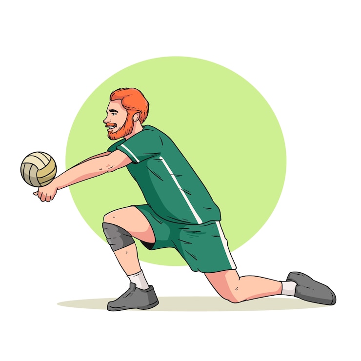 Free Vector hand drawn volleyball cartoon illustration