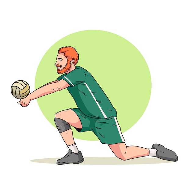 hand drawn volleyball cartoon illustration