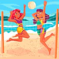 Free vector hand drawn volleyball illustration