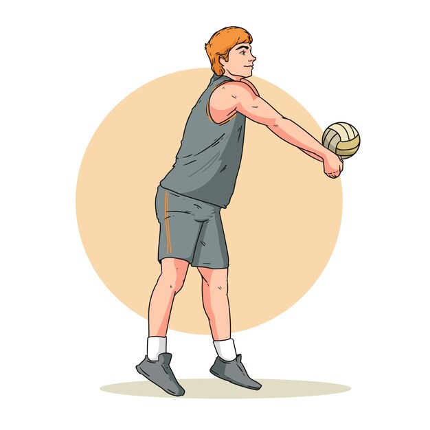 hand drawn volleyball  illustration