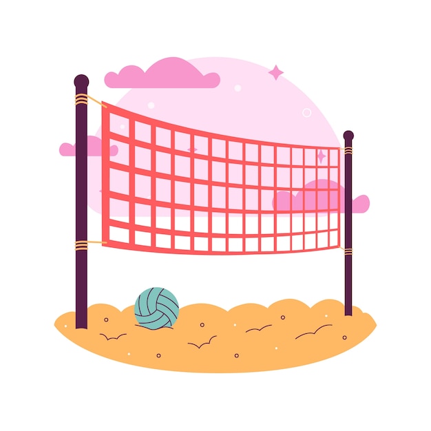 Free vector hand drawn volleyball net illustration