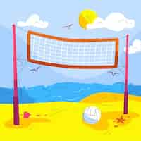 Free vector hand drawn volleyball net illustration