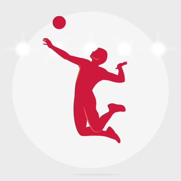 Бесплатное векторное изображение Ручной обращается волейбол силуэт