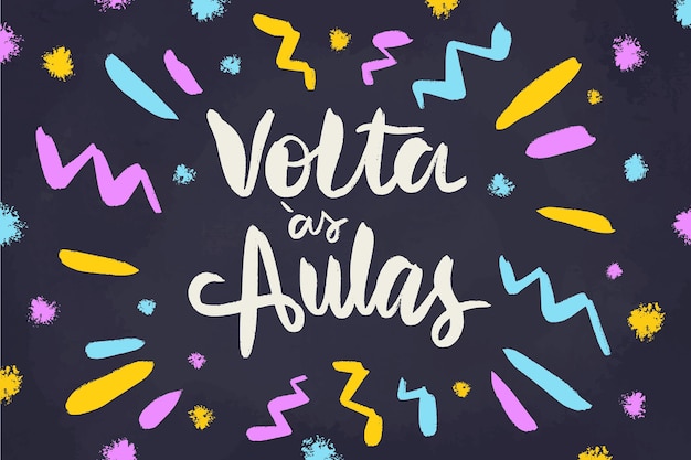 Hand drawn volta as aulas background