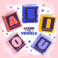 Free vector hand drawn vowels illustration