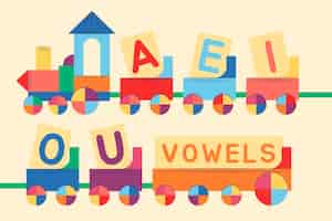 Free vector hand drawn vowels illustration