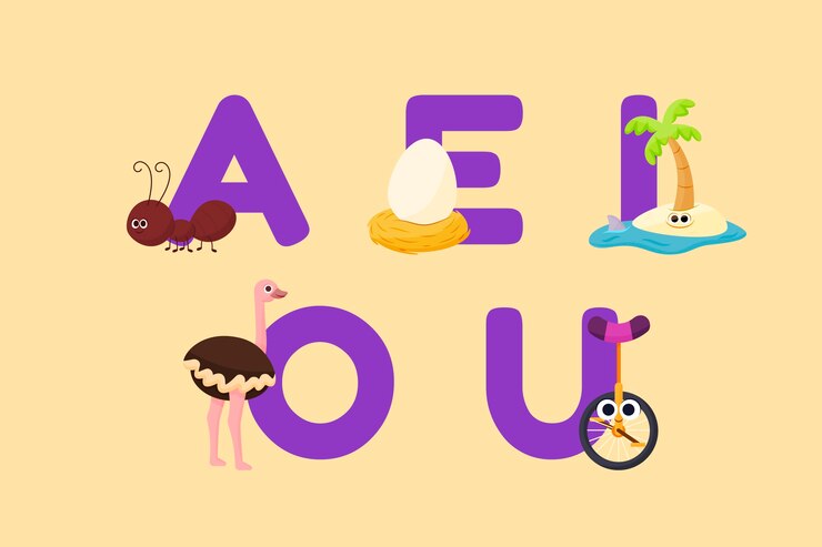 Free Vector hand drawn vowels illustration