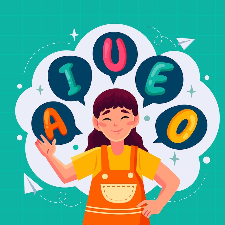 Free Vector hand drawn vowels illustration