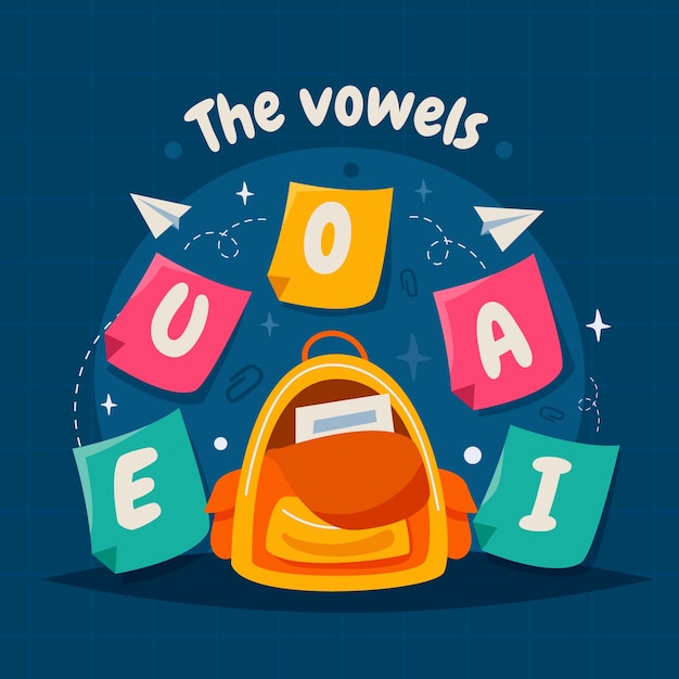 Free vector hand drawn vowels illustration