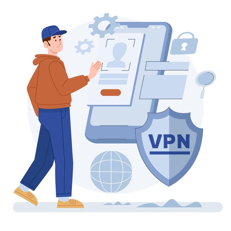 Hand-drawn VPN Illustration