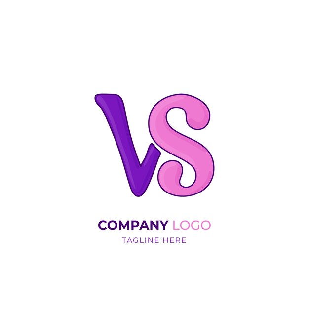 Hand drawn vs logo design template