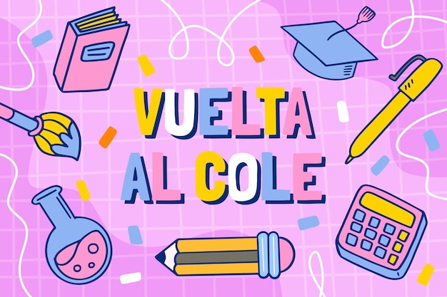 Hand drawn vuelta al cole background