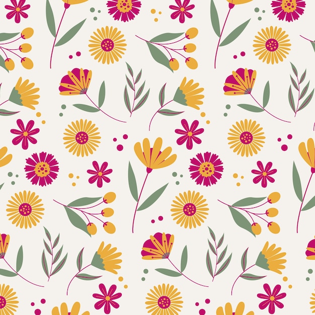 Free vector hand drawn a/w colours pattern design