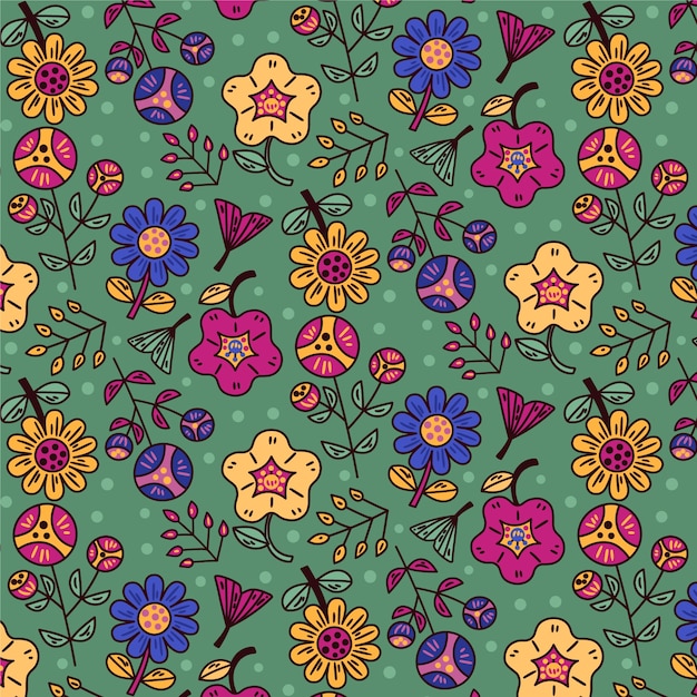 Free vector hand drawn a/w colours pattern design