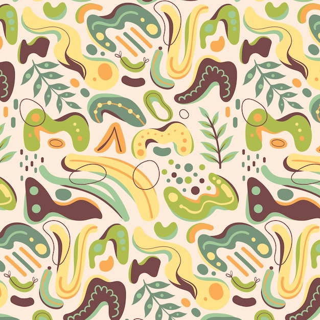 Hand drawn a/w colours pattern