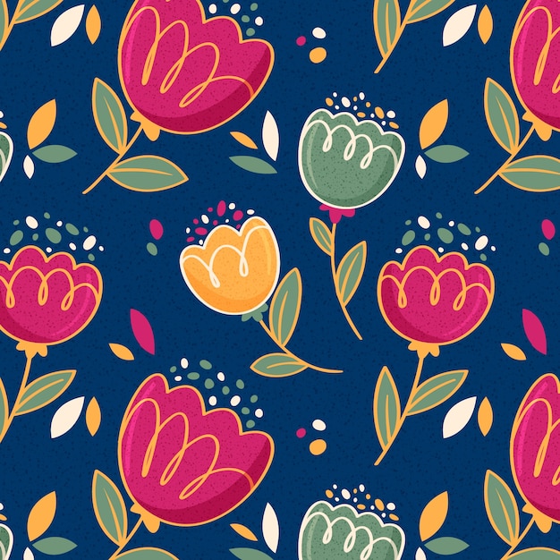 Free vector hand drawn a/w pattern illustration design