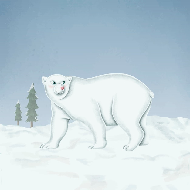 Ручной обращается белый полярный медведь