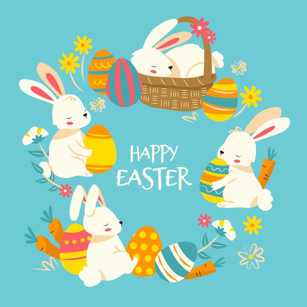 Free Vector hand drawn wallpaper happy easter day