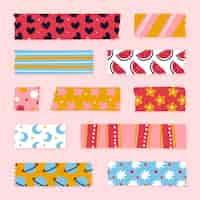 Free vector hand drawn washi tape collection