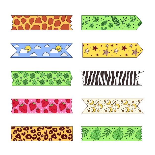 Hand drawn washi tape collection