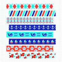 Free vector hand drawn washi tape collection