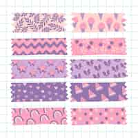 Free vector hand-drawn washi tape set