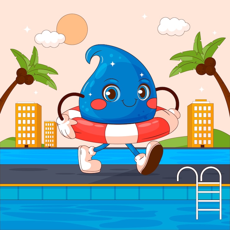 Free Vector hand drawn  water drop cartoon illustration