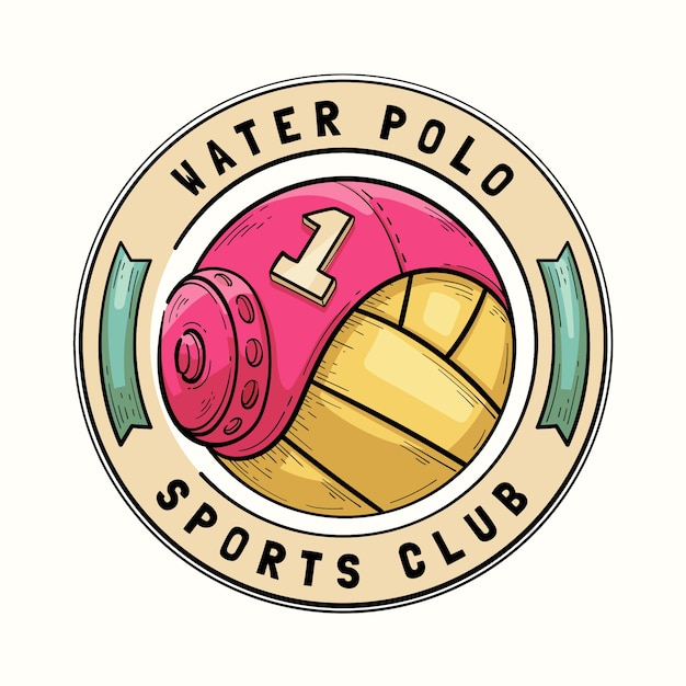 Hand drawn water polo logo