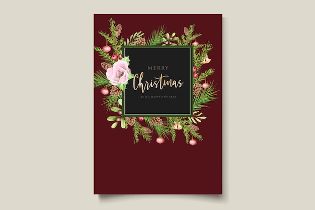 Free vector hand drawn watercolor christmas floral and leaves