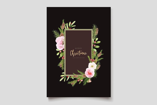 Free vector hand drawn watercolor christmas floral and leaves